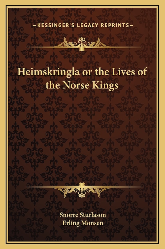 Front cover_Heimskringla or the Lives of the Norse Kings