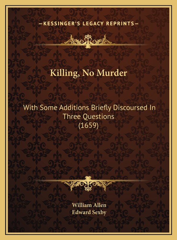 Couverture_Killing, No Murder