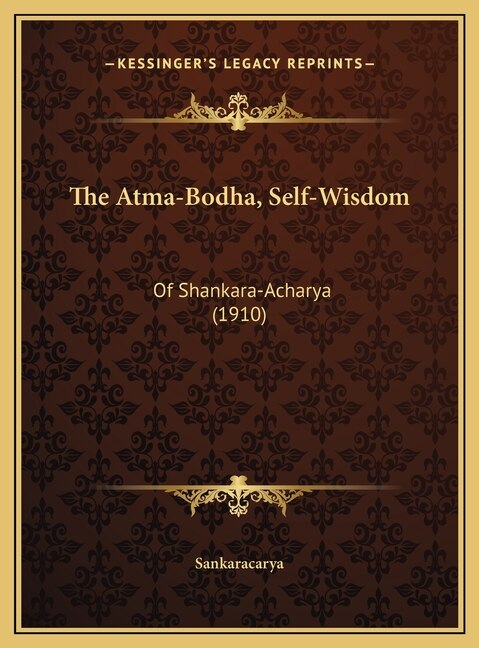 Couverture_The Atma-Bodha, Self-Wisdom