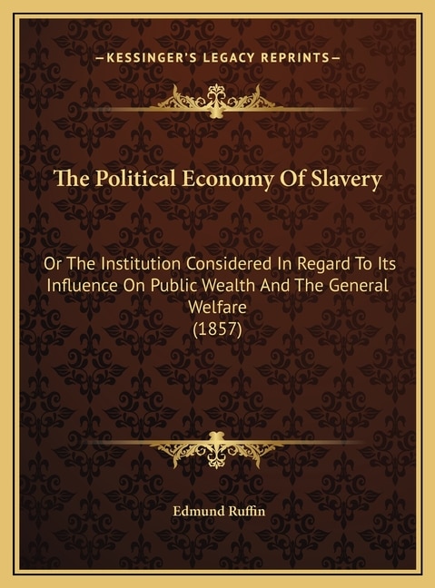 Couverture_The Political Economy Of Slavery
