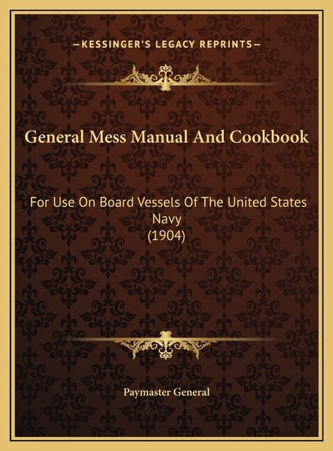Front cover_General Mess Manual And Cookbook