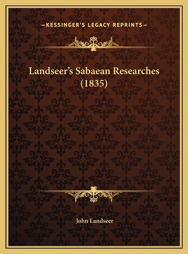 Couverture_Landseer's Sabaean Researches (1835)
