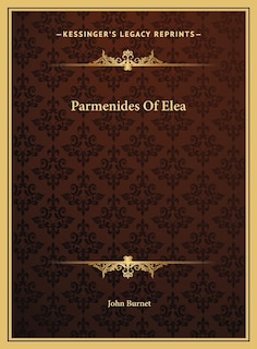 Front cover_Parmenides Of Elea