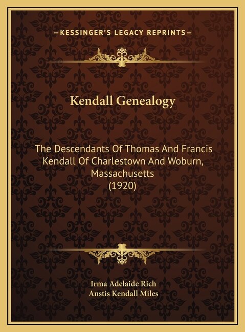 Couverture_Kendall Genealogy