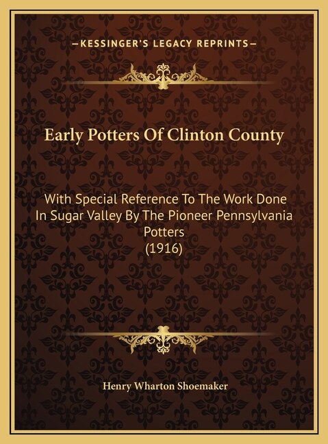 Front cover_Early Potters Of Clinton County