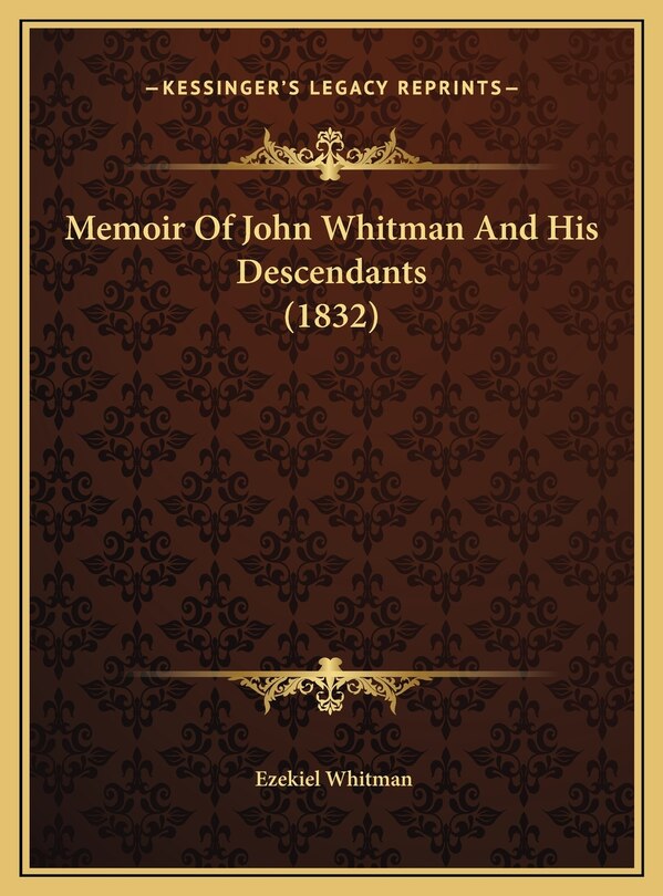 Front cover_Memoir Of John Whitman And His Descendants (1832)