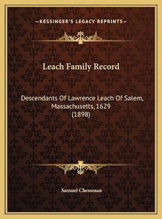 Front cover_Leach Family Record