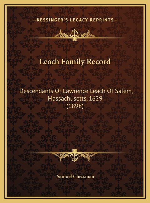 Front cover_Leach Family Record