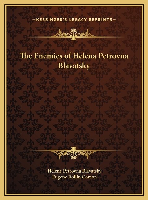 Couverture_The Enemies of Helena Petrovna Blavatsky