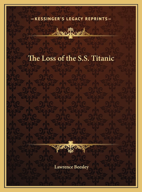 Couverture_The Loss of the S.S. Titanic