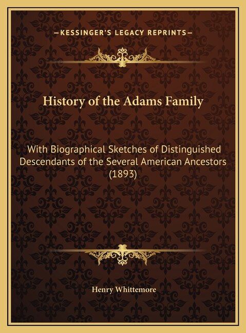 Front cover_History of the Adams Family