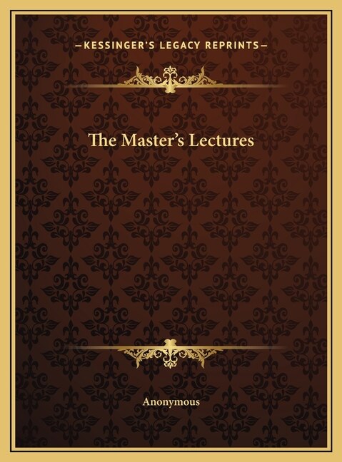 Front cover_The Master's Lectures