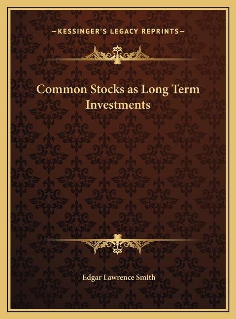 Front cover_Common Stocks as Long Term Investments