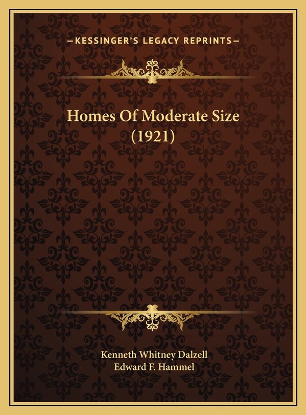 Front cover_Homes Of Moderate Size (1921)