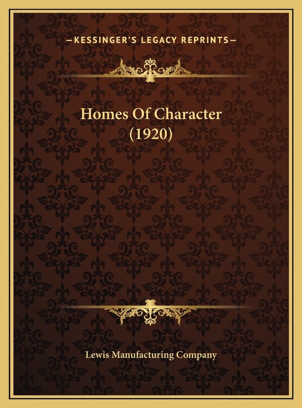 Front cover_Homes Of Character (1920)