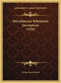 Front cover_Miscellaneous Babylonian Inscriptions (1918)