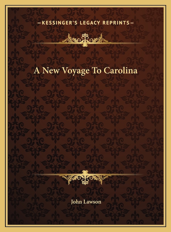 Front cover_A New Voyage To Carolina