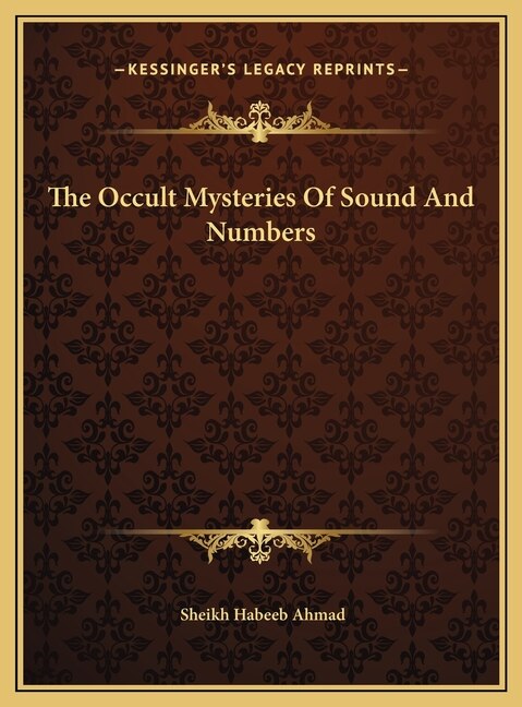 Front cover_The Occult Mysteries Of Sound And Numbers