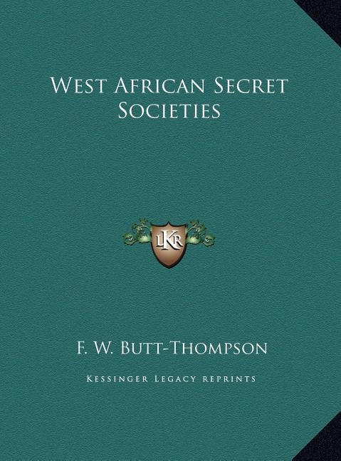 Front cover_West African Secret Societies
