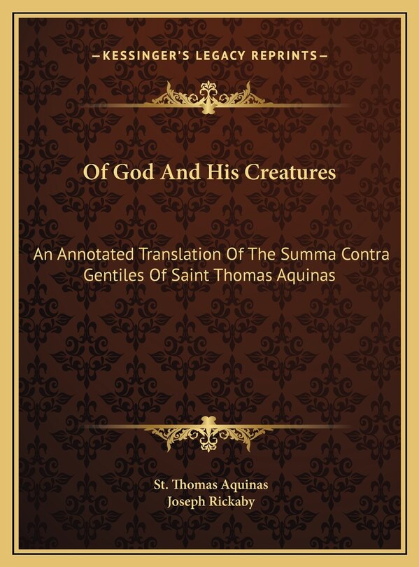Front cover_Of God And His Creatures
