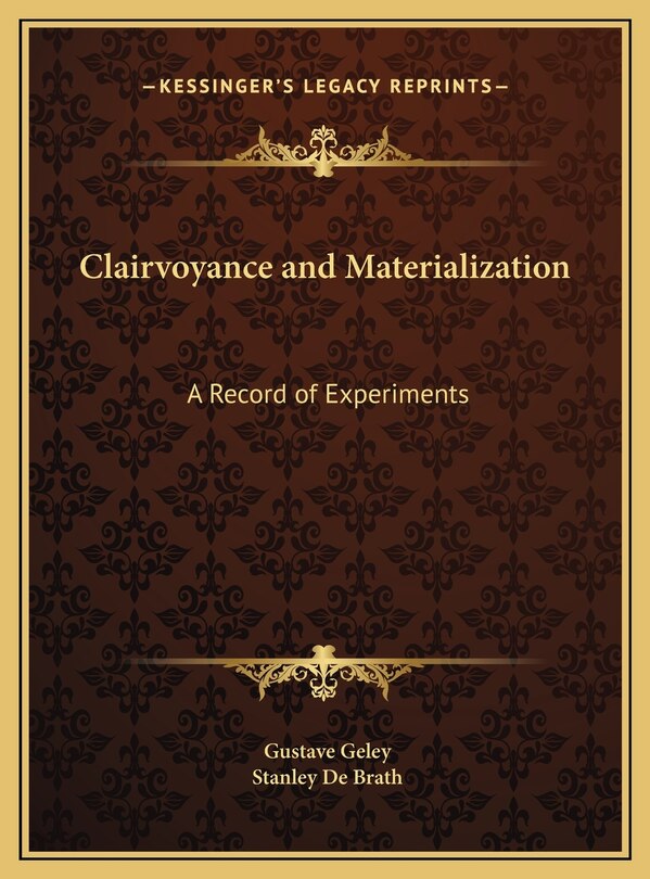 Couverture_Clairvoyance and Materialization