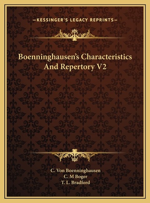 Couverture_Boenninghausen's Characteristics And Repertory V2