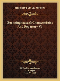 Couverture_Boenninghausen's Characteristics And Repertory V1
