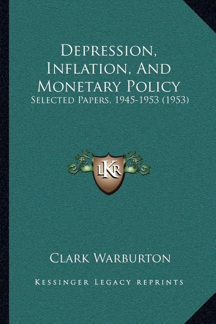 Front cover_Depression, Inflation, And Monetary Policy