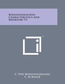Front cover_Boenninghausens Characteristics and Repertory V1