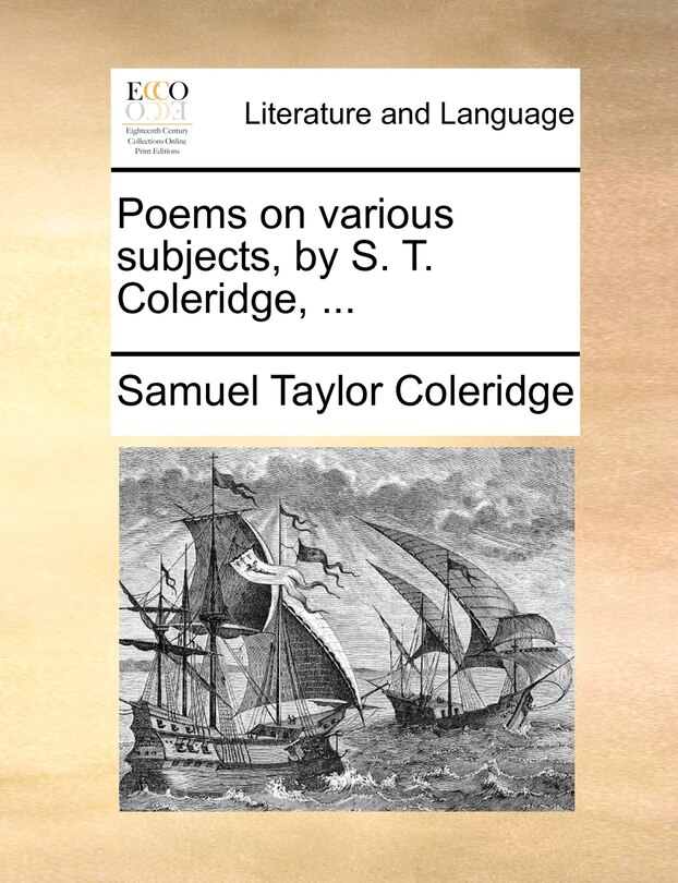 Couverture_Poems On Various Subjects, By S. T. Coleridge, ...