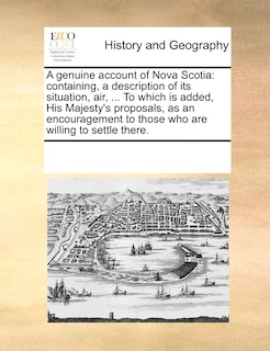 Front cover_A Genuine Account of Nova Scotia