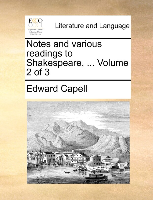 Couverture_Notes and various readings to Shakespeare, ... Volume 2 of 3
