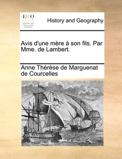 Couverture_Avis D'une Mère À Son Fils. Par Mme. De Lambert.