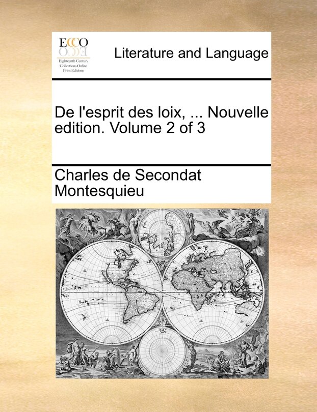 Couverture_De L'esprit Des Loix, ... Nouvelle Edition. Volume 2 Of 3