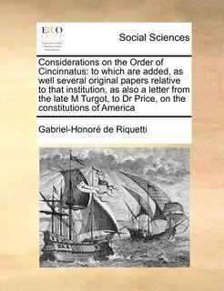 Front cover_Considerations on the Order of Cincinnatus
