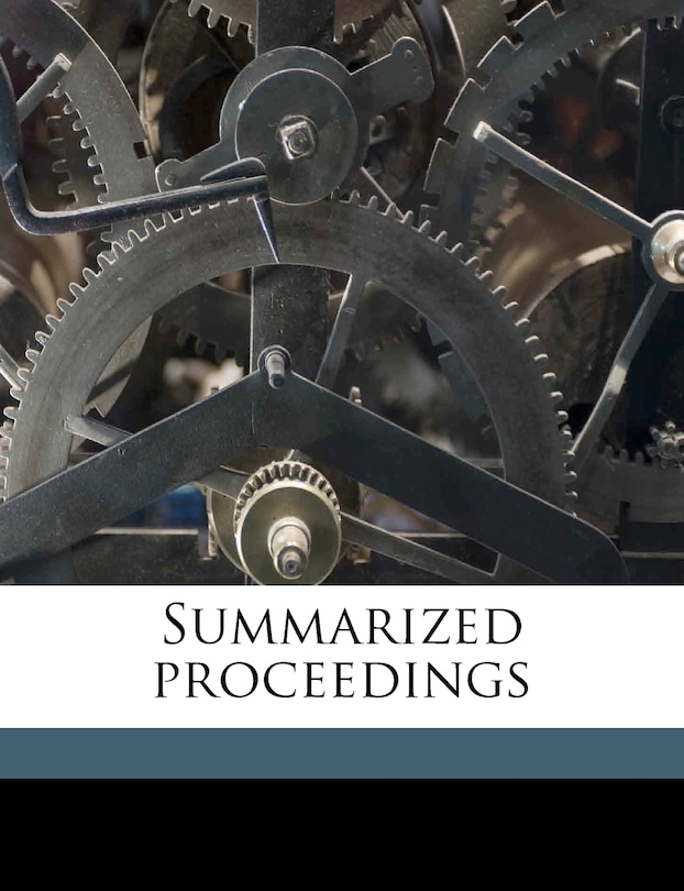 Front cover_Summarized proceedings Volume v. 03 1850