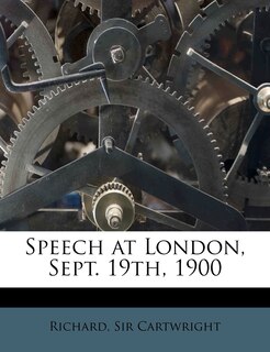 Couverture_Speech At London, Sept. 19th, 1900