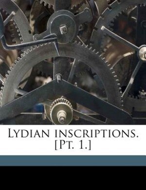 Front cover_Lydian Inscriptions. [pt. 1.]