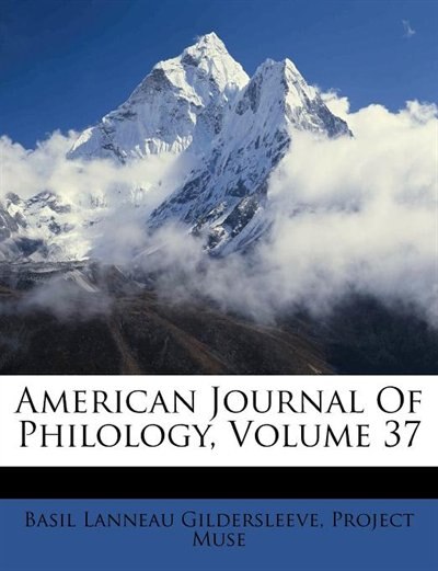 Couverture_American Journal Of Philology, Volume 37