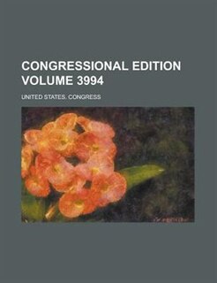 Couverture_Congressional edition Volume 3994