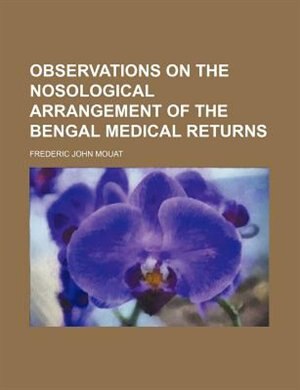 Couverture_Observations on the Nosological Arrangement of the Bengal Medical Returns