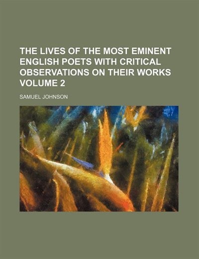 Couverture_The Lives of the most eminent English poets with critical observations on their works Volume 2