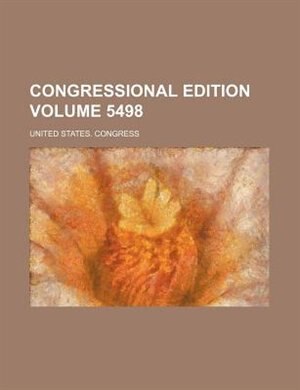Couverture_Congressional edition Volume 5498