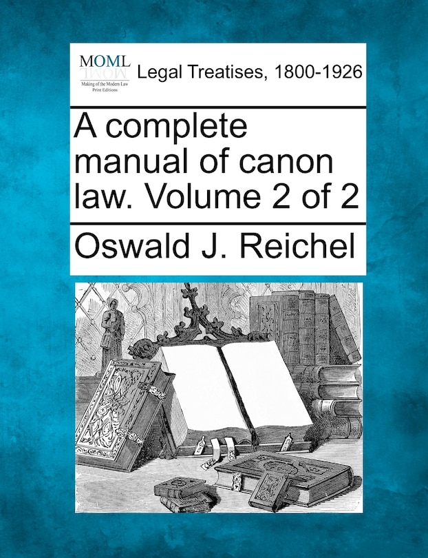 Front cover_A Complete Manual Of Canon Law. Volume 2 Of 2