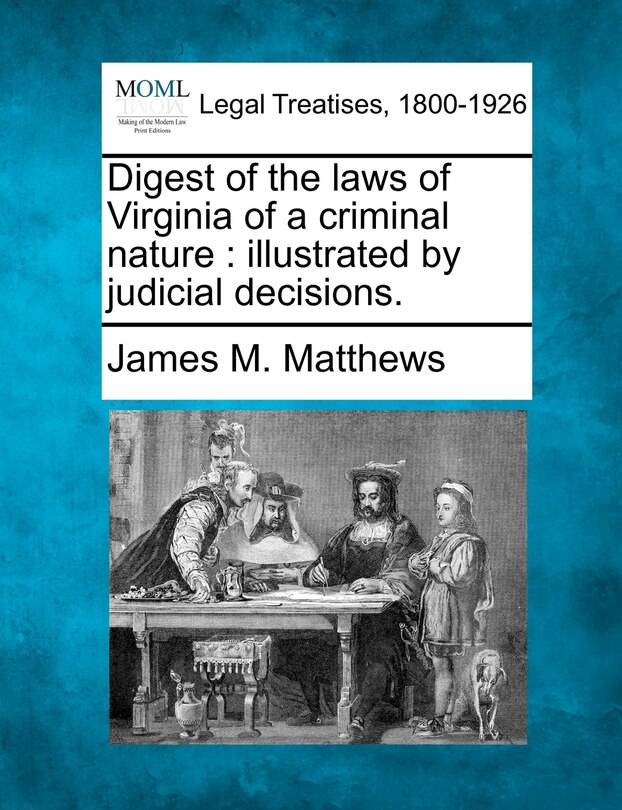 Couverture_Digest Of The Laws Of Virginia Of A Criminal Nature