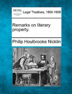 Front cover_Remarks On Literary Property.