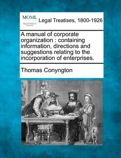 Couverture_A Manual Of Corporate Organization
