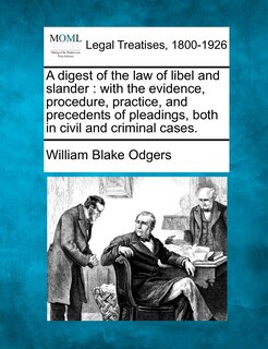 Front cover_A digest of the law of libel and slander