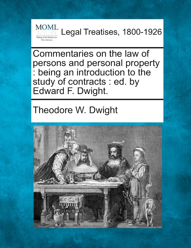 Front cover_Commentaries on the law of persons and personal property