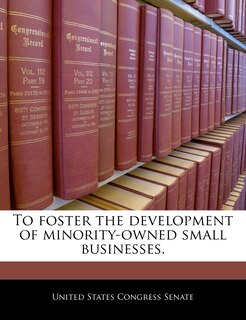 Couverture_To Foster The Development Of Minority-owned Small Businesses.